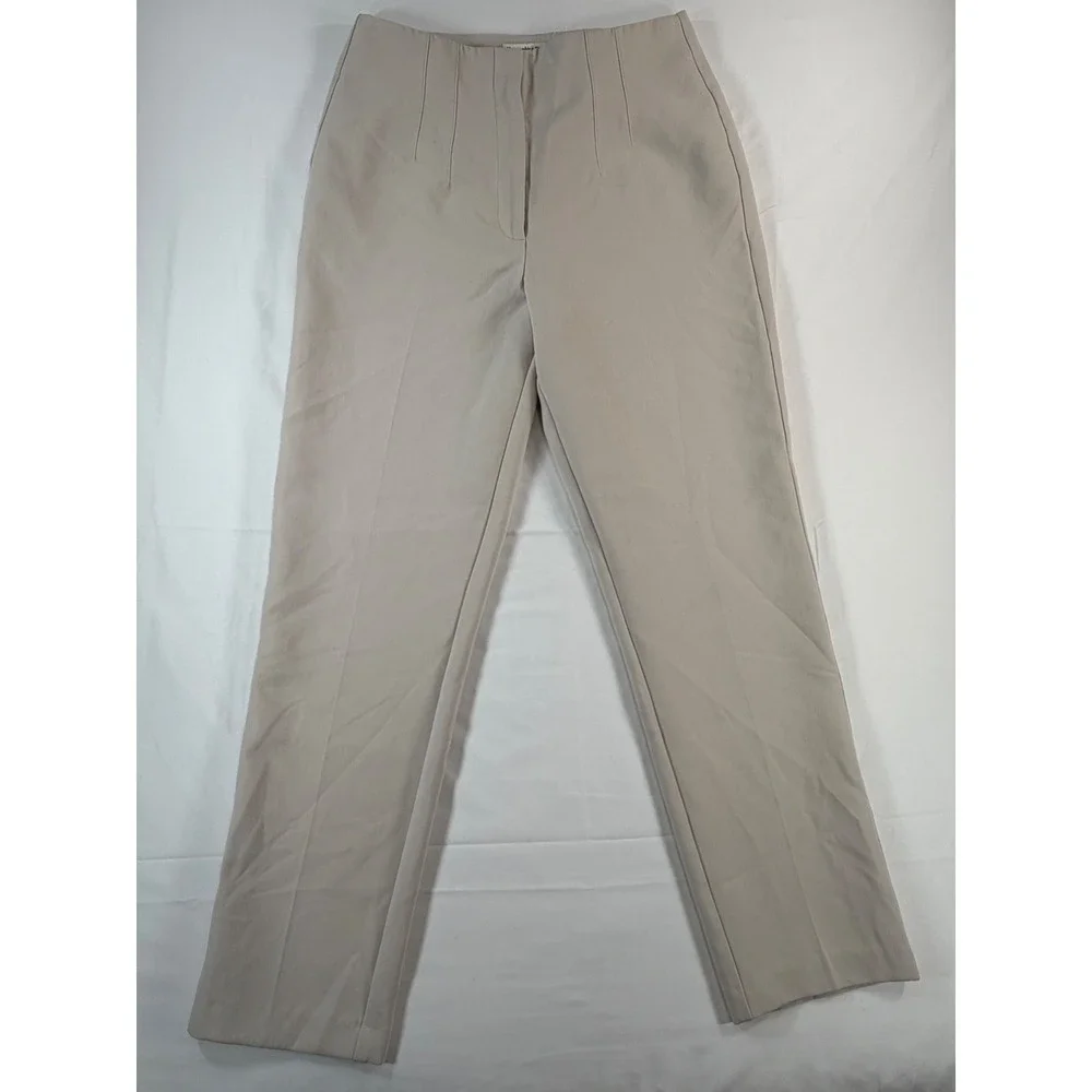 Abercrombie & Fitch Womens 30L Beige High Rise Tailored Trousers Slim Leg Pants